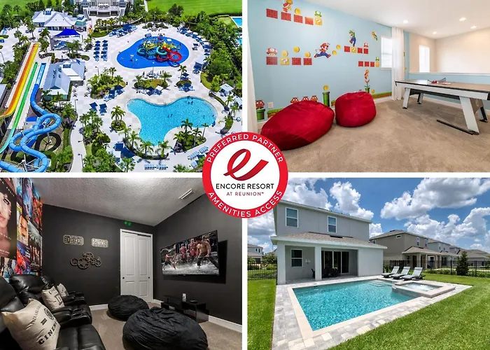 Precious Home Near Disney With Private Pool, Theater Room And Waterpark & Resort Access At Encore Resort Reunion - 7449Mr Kissimmee