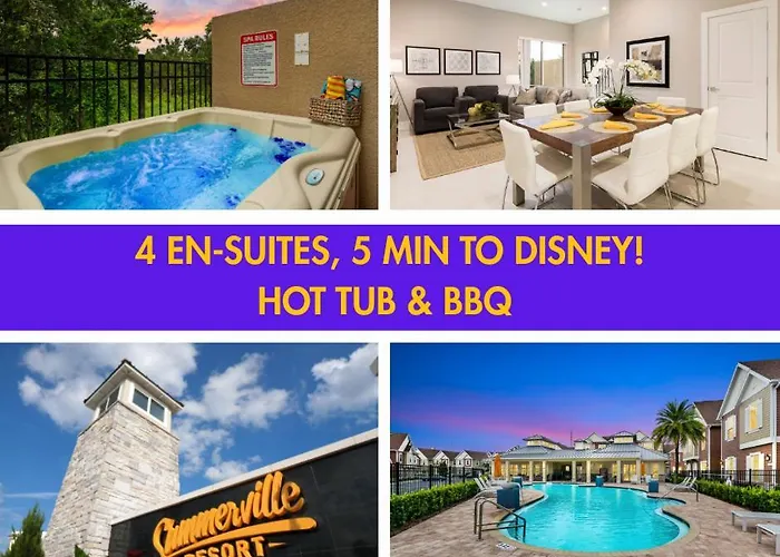 4 Bedroom 4 Ba Deluxe Villa 5 Min To Disney Family Getaway
